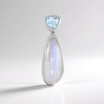 Ciondolo in argento con Pietra di Luna Blu (KM by Juwelo)