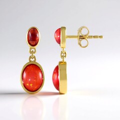 Orecchini in argento con Opale Rosso dell'Etiopia