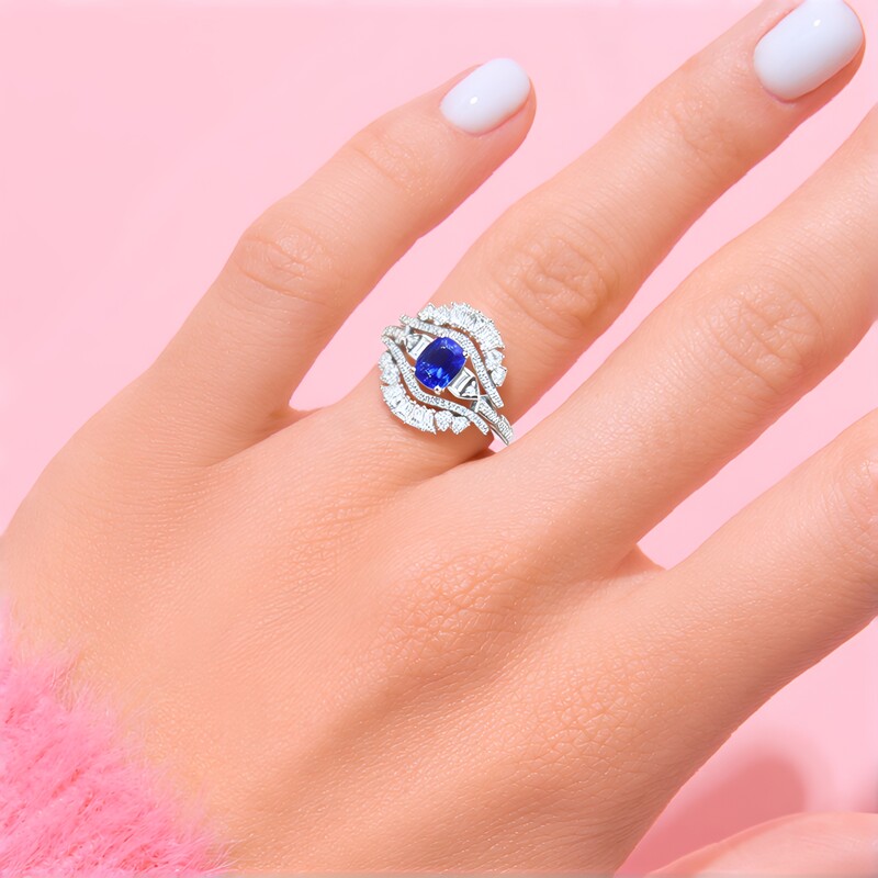 14K Ceylon Blue Sapphire Gold Ring (CIRARI)