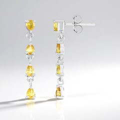 Orecchini in argento con Zaffiro Ceylon Giallo