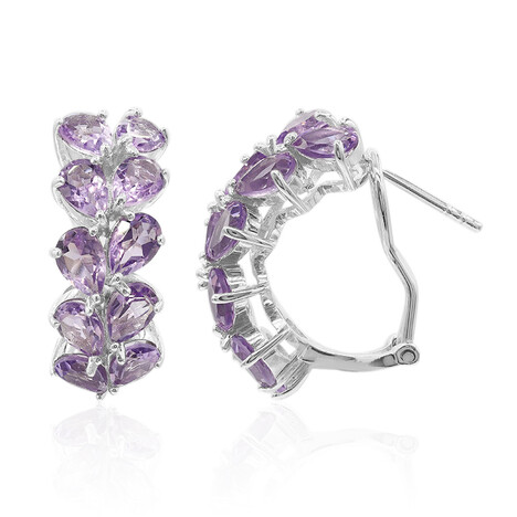Boucles d'oreilles en argent et Améthyste