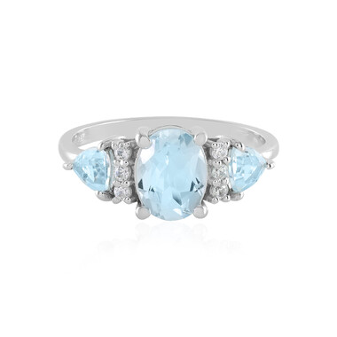 Bague en argent et Topaze bleu ciel