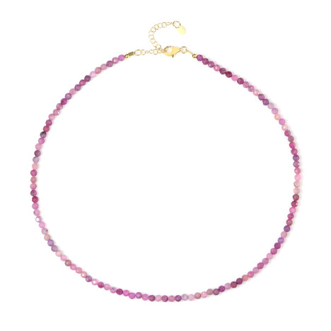 Pink Sapphire Silver Necklace