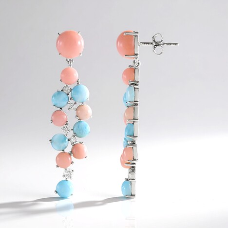 Orecchini in argento con Opale Rosa (de Melo Essence)