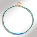 Collier en argent et Apatite bleu néon