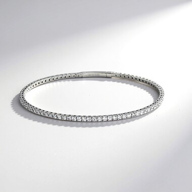 Bransoletka bangle z białego złota - Diament SI1 (H) (CIRARI)