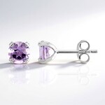Boucles d'oreilles en argent et Améthyste