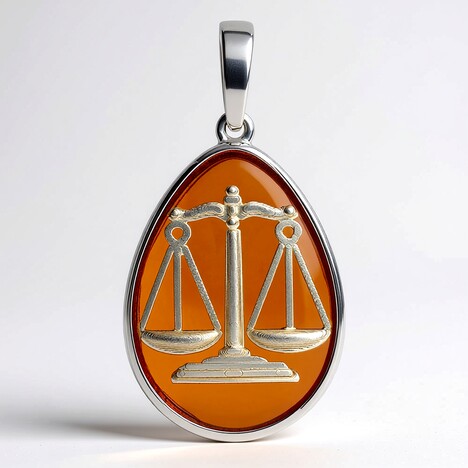 Pendentif en argent et Ambre baltique (dagen)
