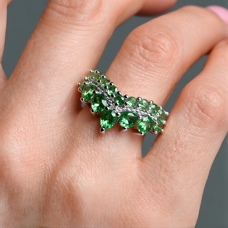 Grüner Apatit-Silberring