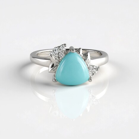 Anello in argento con Calcedonio Blu