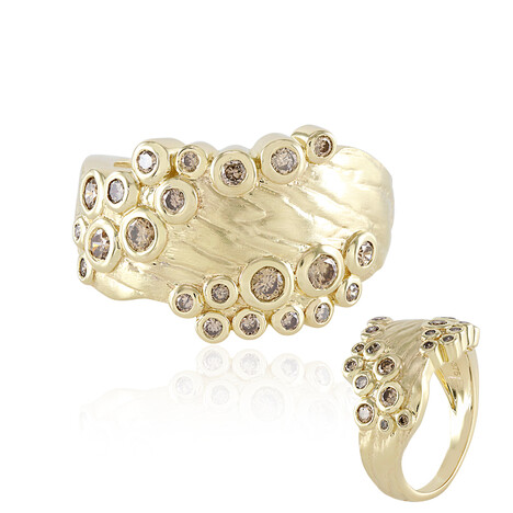 I2 Champagner-Diamant-Goldring (de Melo)