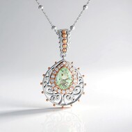 Zilveren halsketting met een groene amethist (Dallas Prince Designs)