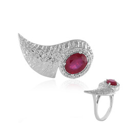 Zilveren ring met een Bemainty robijn
