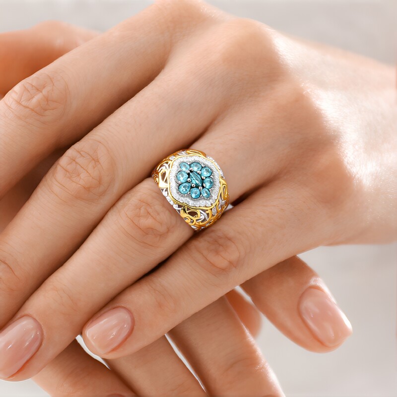 Anello in argento con Tormalina Petrolio (Gems en Vogue)