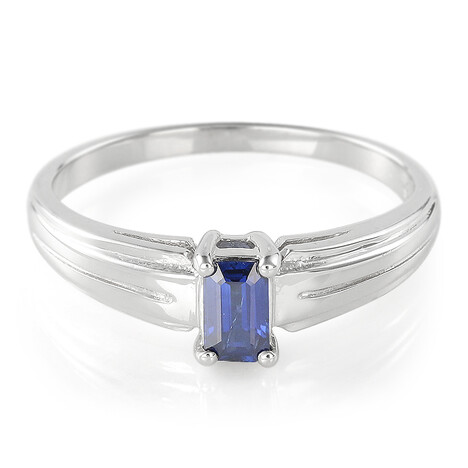 Anello in argento con Zaffiro della Birmania