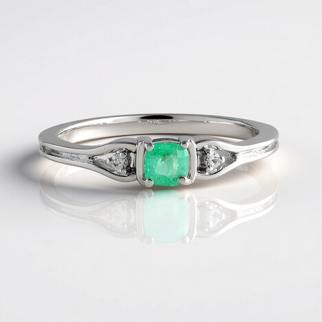 Anello in argento con Smeraldo Colombiano