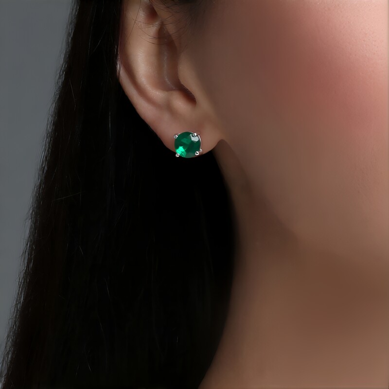 Boucles d'oreilles en argent et Saphir noir