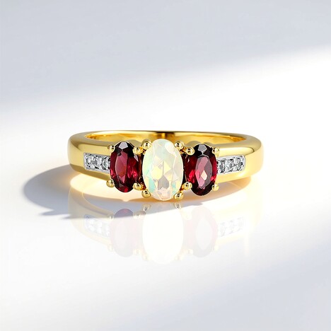 Bague en argent et Opale Welo