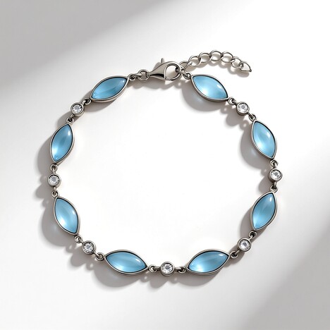 Bracciale in argento con Larimar