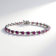 Brazalete en plata con Granate Magenta