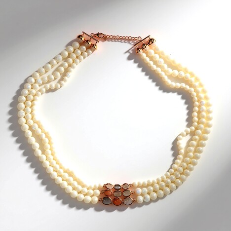 Collana in argento con Pietra di Luna Bianca (KM by Juwelo)