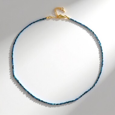 Blue Diamond Silver Necklace