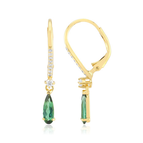 Pendientes en plata con Indicolita (Adela Silber)