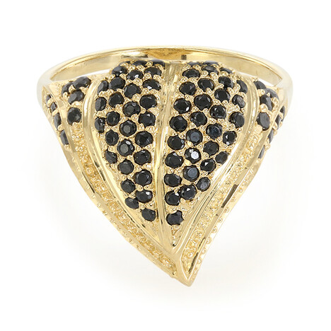 Zilveren ring met zwarte spinelstenen