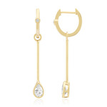 Pendientes en plata con Topacio blanco