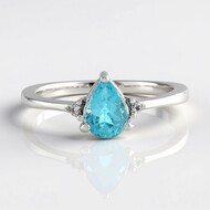 Bague en argent et Apatite bleue