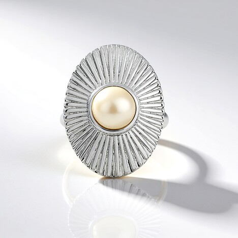 Anello in argento con Perla del Mare del Sud (de Melo Essence)