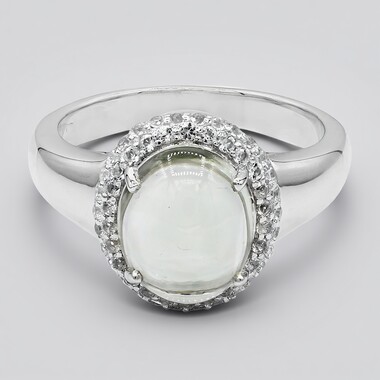 Anillo en plata con Amatista verde