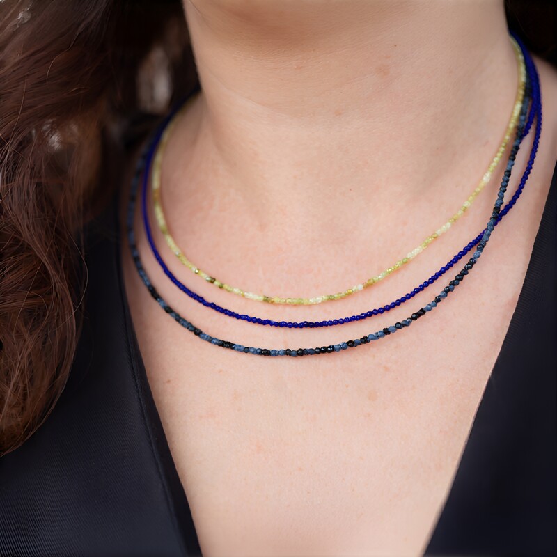 Edelstein-Silberhalskette