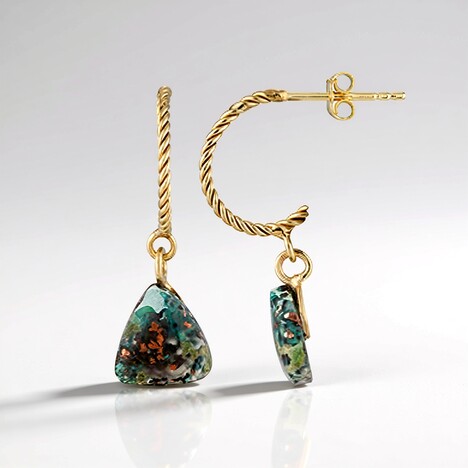 Orecchini in argento con Calcedonio Venus (Bali Barong)
