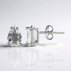 Orecchini in argento con Topazio Bianco