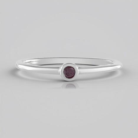 Anello in argento con Diamante Porpora I2