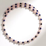 Collier ras du cou en acier et Quartz rose (Riya)