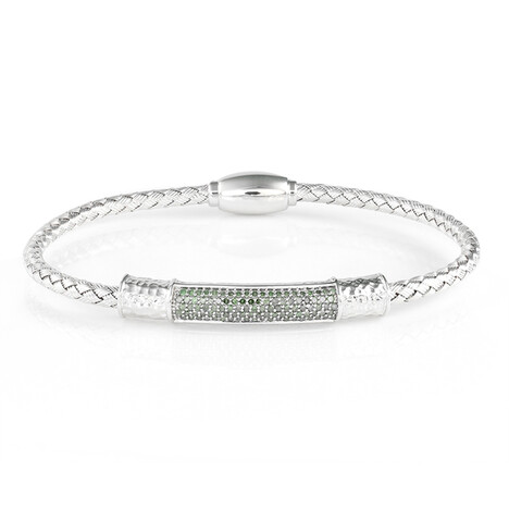 Bracelet en argent et Diamant vert
