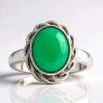 Anello in argento con Onice Verde