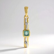 Colgante en plata con Esmeralda color Paraiba (SAELOCANA)