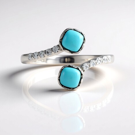Anello in argento con Turchese Sleeping Beauty (Faszination Türkis)