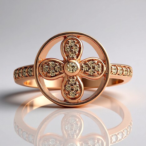Anello in oro con Diamante Rose de France SI1 di Argyle (Annette)