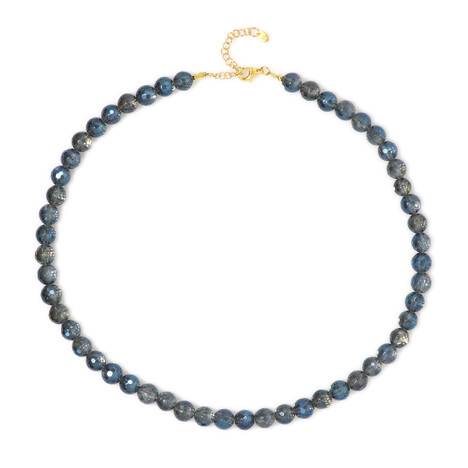 Collar en plata con Cuarzo Místico azul