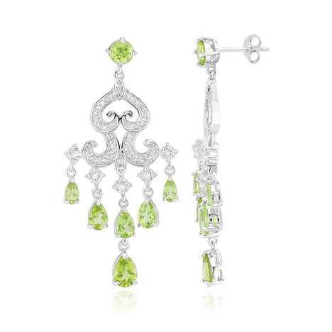 Burmese Peridot Silver Earrings