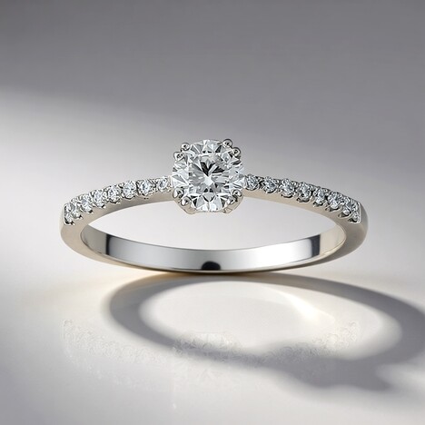 Anello in oro con Diamante VVS1 (G) (Annette)
