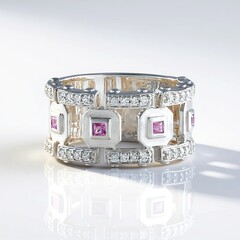 Anello in argento con Zaffiro Rosa