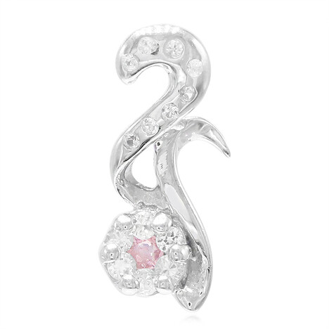 Pinkfarbener Ceylon-Saphir-Silberanhänger