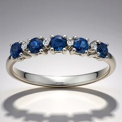 Anello in oro con Zaffiro Ceylon Blu