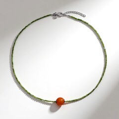 Collana in argento con Corniola (MONOSONO COLLECTION)
