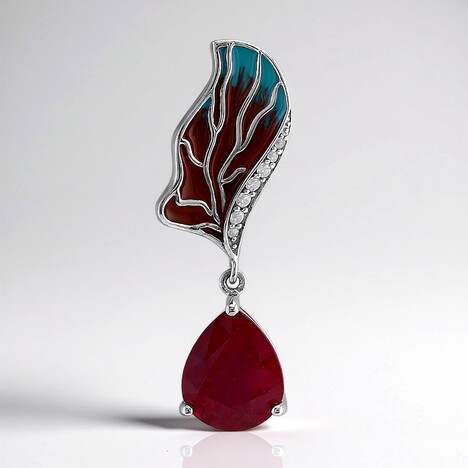 Ciondolo in argento con Rubino Bemainty (SAELOCANA)